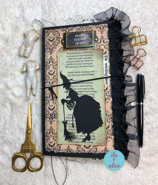 Dark & Spooky Witch Junk Journal No. 01 – Gothic Halloween Ephemera Journal