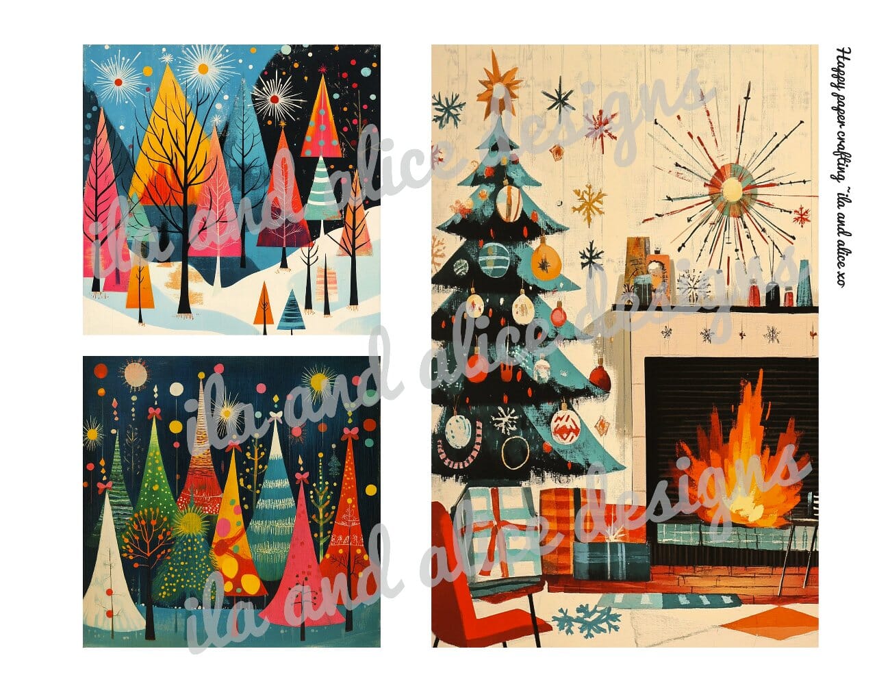 Bright Mid-Century Christmas Journal Tags Journal ila & alice 
