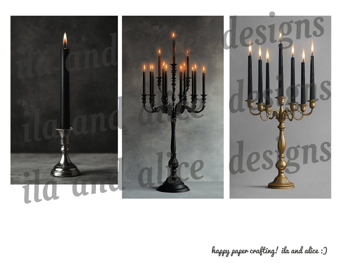 Digital Black Candles Journal Tags Journal ila & alice 