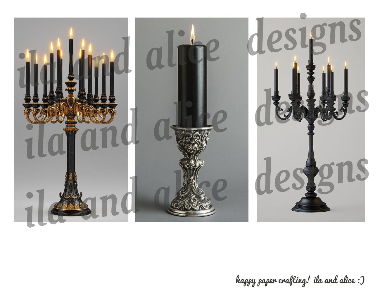 Digital Black Candles Journal Tags Journal ila & alice 