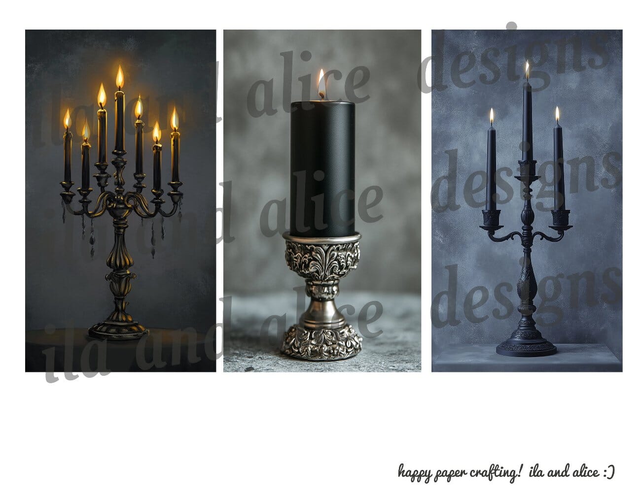Digital Black Candles Journal Tags Journal ila & alice 