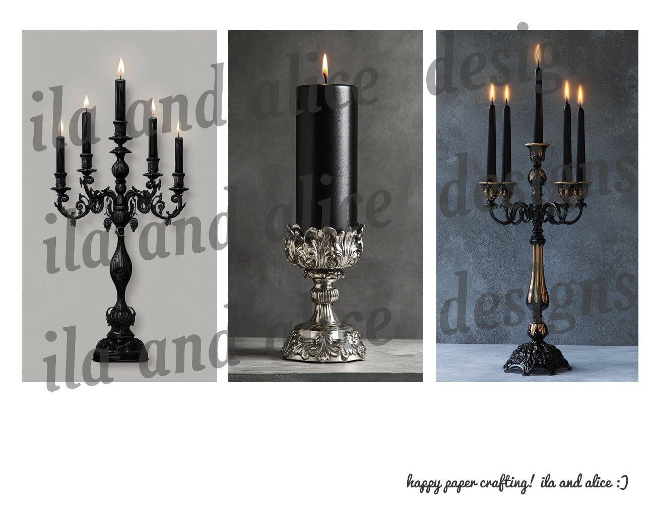 Digital Black Candles Journal Tags Journal ila & alice 